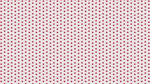 A pattern of red hearts is depicted on a transparent background, which rotate Stock Footage 296174791