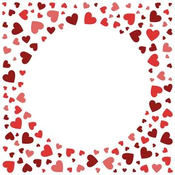 Pattern of red hearts, filling an outlined circle vector illustration for V.. Stock Illustration
