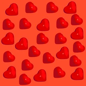 Pattern of red hearts for the holiday Stock Illustration