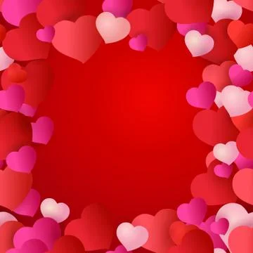 Pattern with red hearts For wedding cards. Stock Illustration