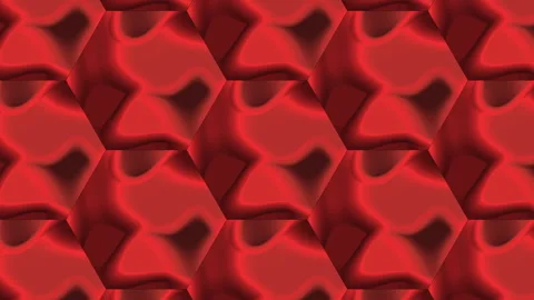 Pattern of red hexagonal shapes with an uneven texture Stock Footage 326047518