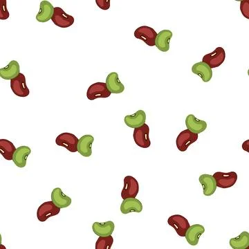 Pattern red kidney bean and green mung bean Stock Illustration