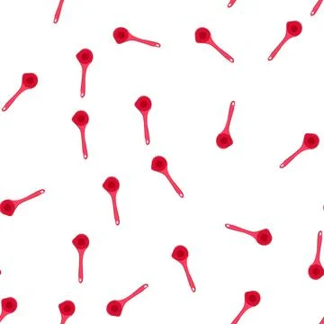 Pattern red kitchen ladle for cooking and serving food Stock Illustration