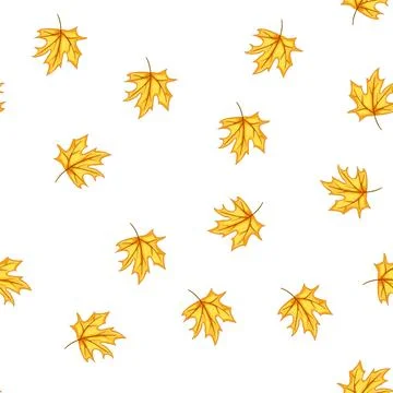 Pattern red maple leaf cartoon vector Stock Illustration