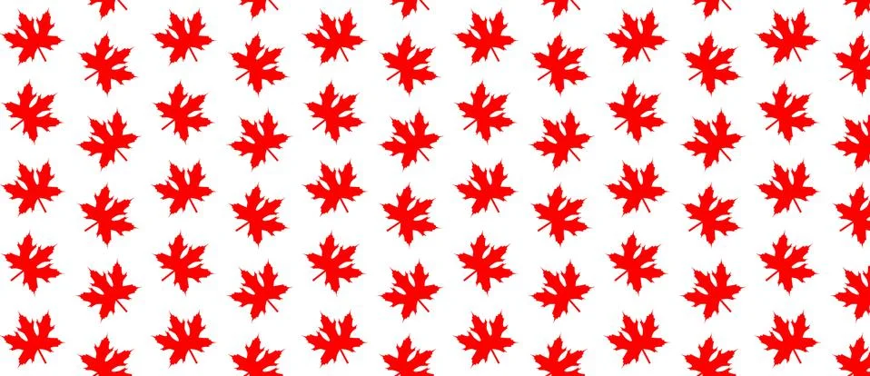 Pattern with red maple leaf Stock Illustration