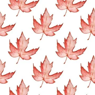 Pattern with red maple leaves Stock Illustration