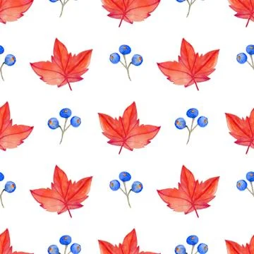 Pattern with red maple leaves Illustrazione stock