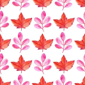 Pattern with red maple leaves. 스톡 일러스트