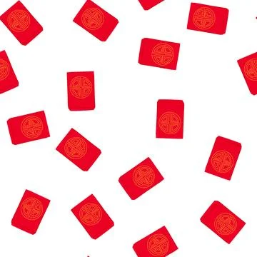 Pattern red packet ang pao with prosperity symbol for lunar new year Stock Illustration