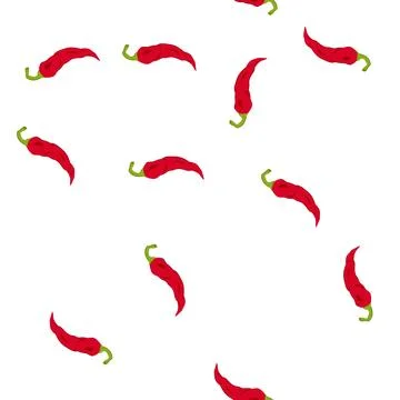 Pattern red pepper chili cartoon vector Stock Illustration