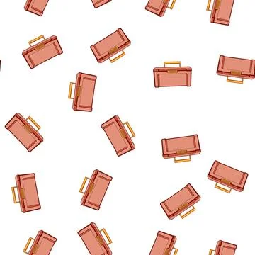Pattern Red plastic toolbox holding building and repair tools イラスト素材