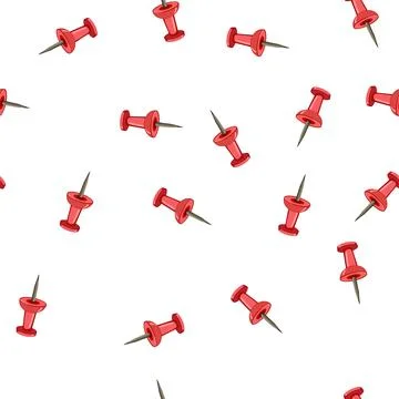 Pattern red push pin cartoon vector sign Stock Illustration