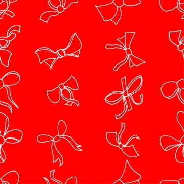 Pattern of red ribbons. Stock Illustration