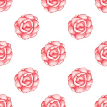 Pattern with red roses Stock Illustration