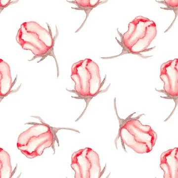 Pattern with red roses Stock Illustration