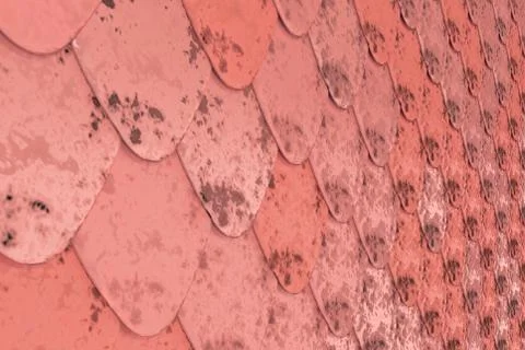 Pattern of red rounded roof tiles Stock Illustration