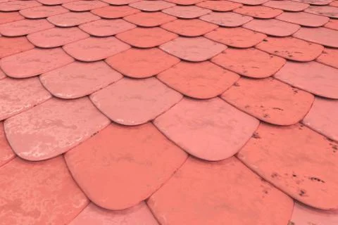 Pattern of red rounded roof tiles Stock Illustration
