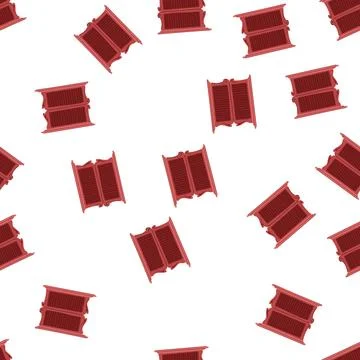 Pattern red saloon swinging doors representing wild west entrance Illustrazione stock