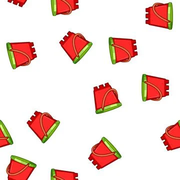 Pattern Red sand toy bucket for children playing summer beach Stock Illustration