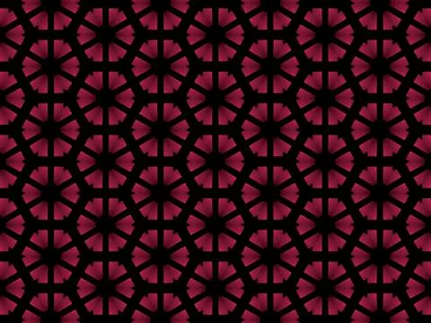 Pattern with red shapes black background Stock Illustration