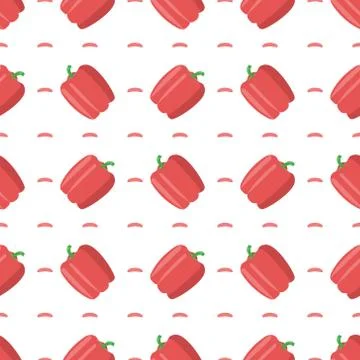 Pattern of red sweet pepper in a minimalist style on a light background 스톡 일러스트