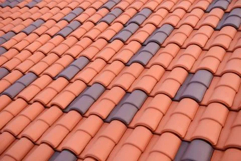 Pattern of red tile roof Stock Photos
