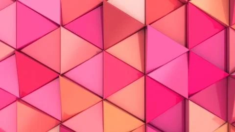 Pattern of red triangle prisms Stock Illustration