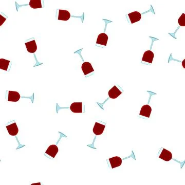 Pattern red wine glass cartoon vector Stock Illustration