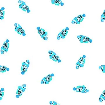 Pattern reef clown fish cartoon vector Illustrazione stock