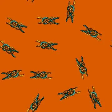 Pattern reef rope knot sketch hand drawn Stock Illustration