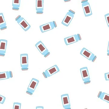 Pattern refill pill bottle cartoon vector Stock Illustration