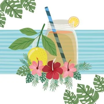 Pattern of refreshing drink for summer Stock Illustration