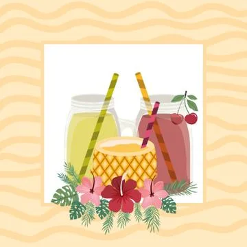 Pattern of refreshing drink for summer Stock Illustration