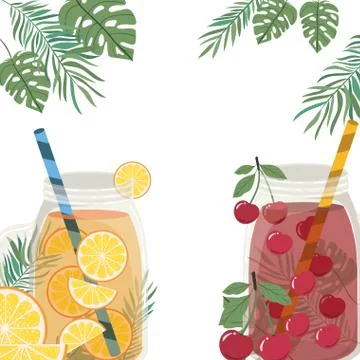 Pattern of refreshing drink for summer Stock Illustration