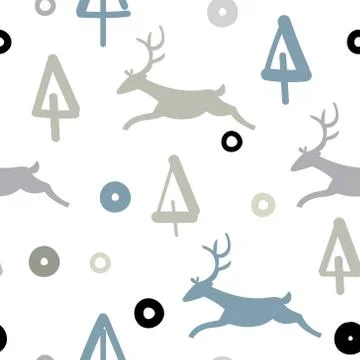 Pattern with reindeer Christmas Stock Illustration