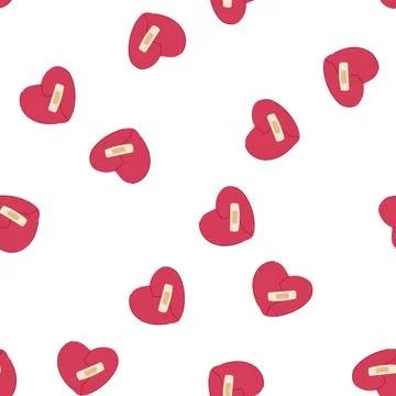 Pattern relationship heart broken cartoon vector Stock Illustration