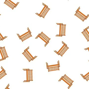 Pattern relax garden outdoor bench cartoon vector Stockillustratie