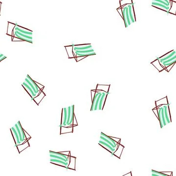 Pattern relaxation deck chair cartoon vector Stock Illustration