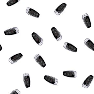 Pattern remote car key cartoon vector イラスト素材