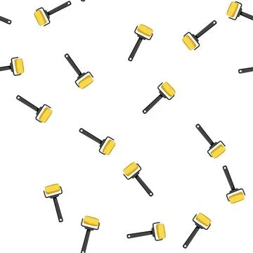 Pattern renovation roller paint cartoon vector Stock Illustration