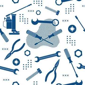 Pattern Repair Construction tool Building Pliers Illustrazione stock