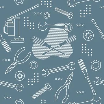 Pattern Repair Construction tool Building Pliers Stock Illustration