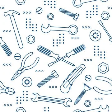 Pattern Repair Construction tool Building Hammer Stock Illustration