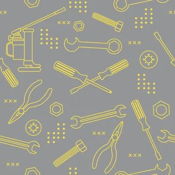 Pattern Repair Construction tool Building Pliers Illustrazione stock