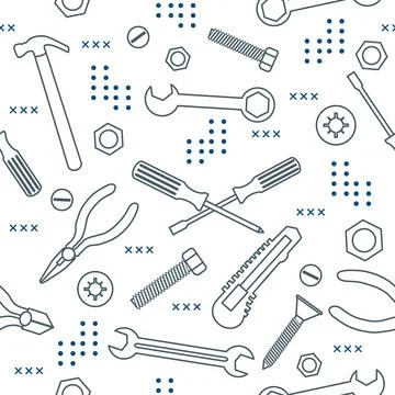 Pattern Repair Construction tool Building Hammer Illustrazione stock