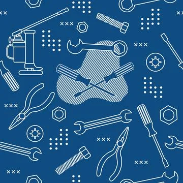 Pattern Repair Construction tool Building Pliers Illustrazione stock