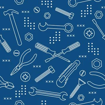 Pattern Repair Construction tool Building Hammer Illustrazione stock