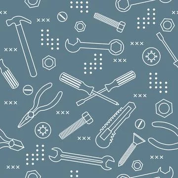 Pattern Repair Construction tool Building Hammer 스톡 일러스트