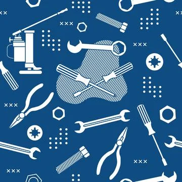 Pattern Repair Construction tool Building Pliers Stock Illustration