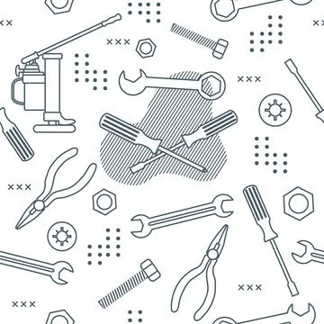 Pattern Repair Construction tool Building Pliers Illustrazione stock